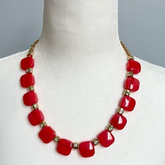 Kate Spade Colorblock Jewel Necklace on gold tone chain - Picture 1 of 9